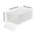 Foldable DIY Drop-Front Shoe Box Clear Plastic Container - Pack of 12